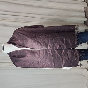 Longchamp Lambs Wool Blend Brown with Cooper Tencil Luxury Pashmina